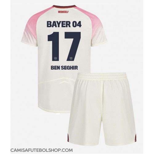 Camisa de time de futebol Bayer Leverkusen Eliesse Ben Seghir #17 Replicas 2º Equipamento Infantil 2025-26 Manga Curta (+ Calças curtas)